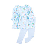 Vintage Santa Blue Olivia Legging Set