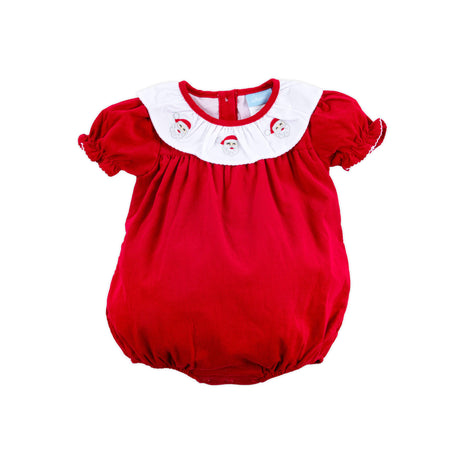 Happy Santa Red Embroidered Quinn Bubble