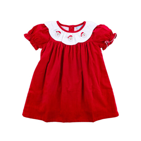 Happy Santa Red Embroidered Quinn Dress