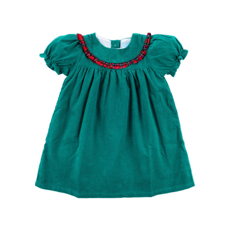 Green Cord Middleton Plaid Red Yoke Dress