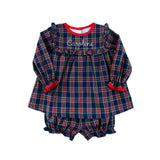 Dunbar Plaid Royal Hattie Bloomer Set