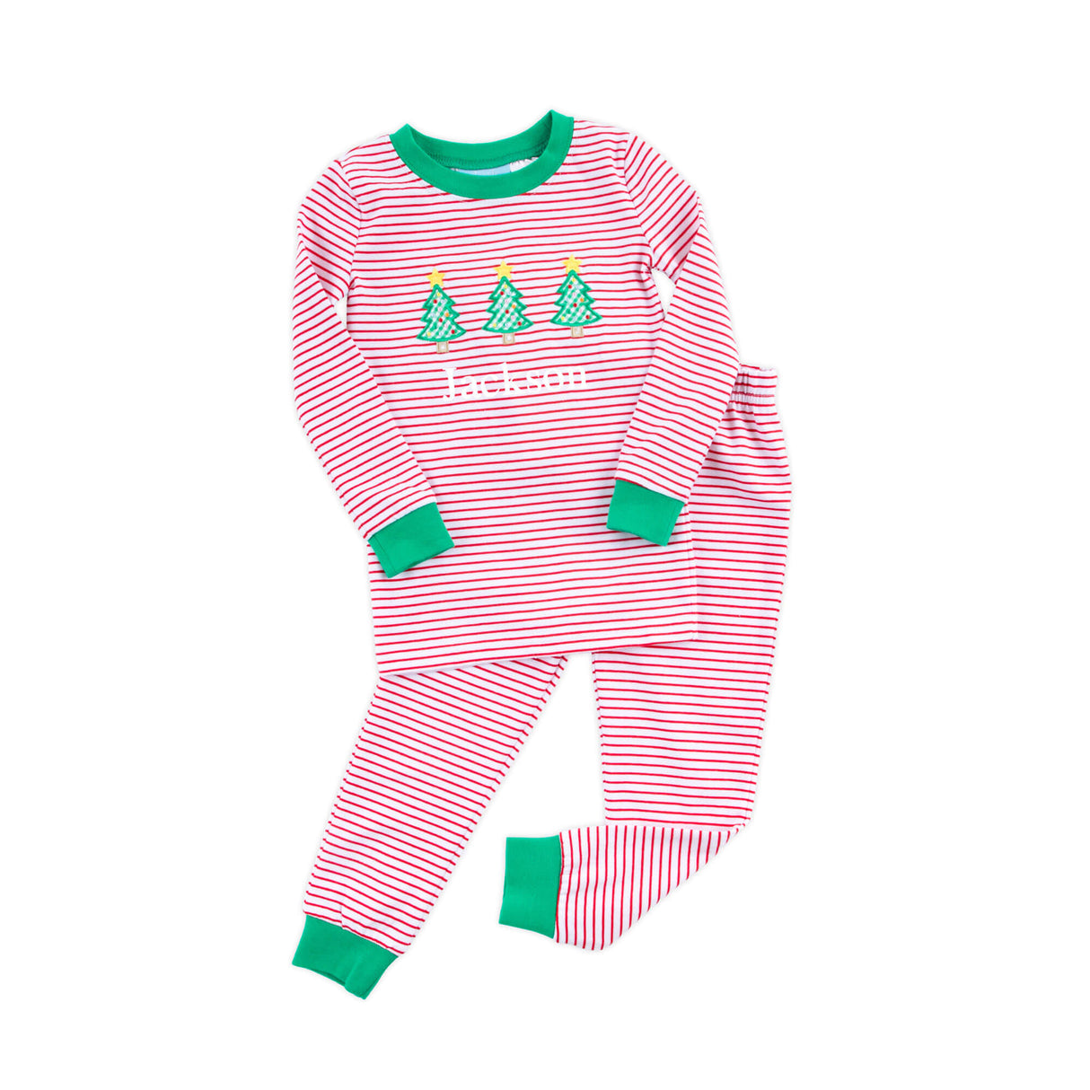 Christmas Trees Red Stripe Pajamas