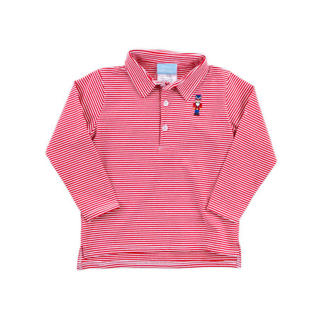 Nutcracker Red Stripe Long Sleeve Polo