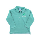 Christmas Tree Emerald Stripe Long Sleeve Polo