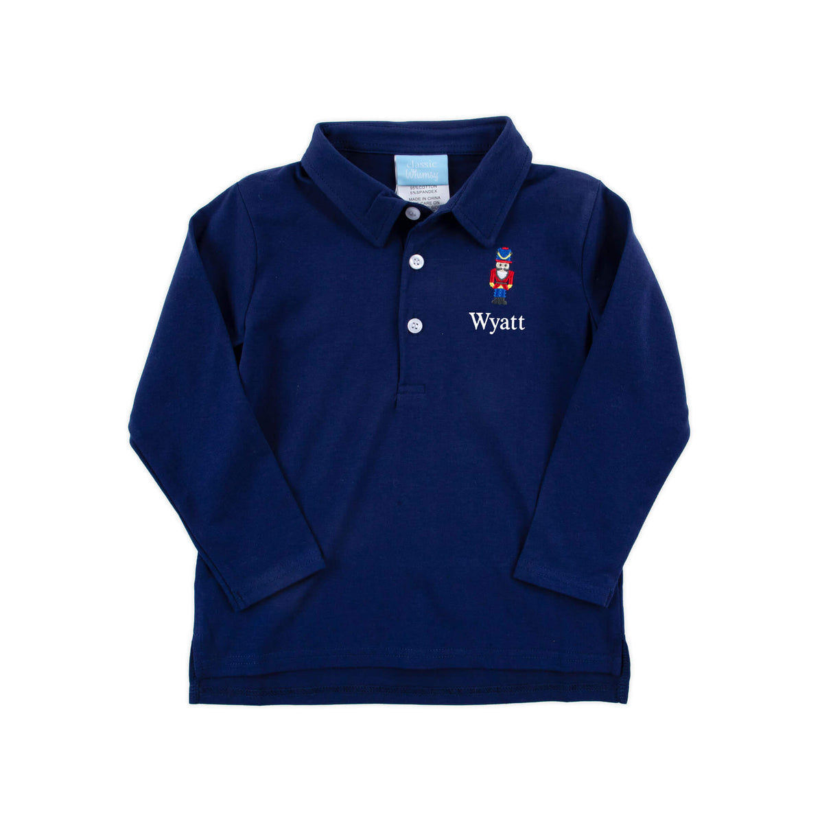 Nutcracker Navy Long Sleeve Polo