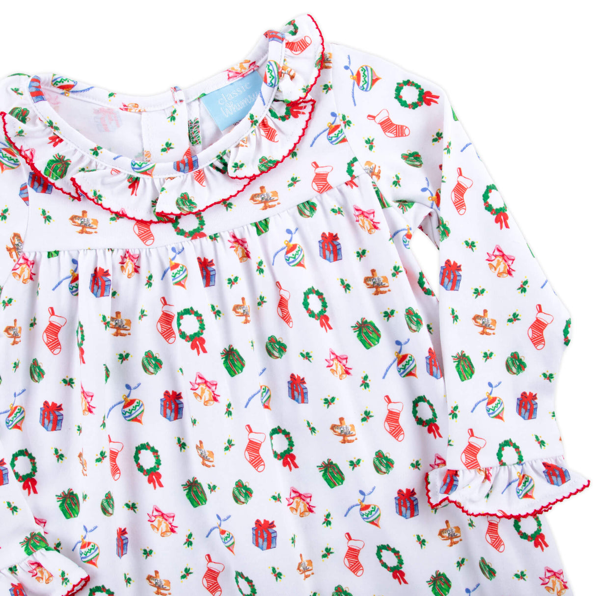Christmas Delights Ruffle Collared Dress