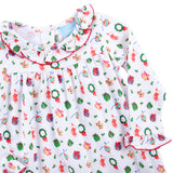 Christmas Delights Ruffle Collared Dress