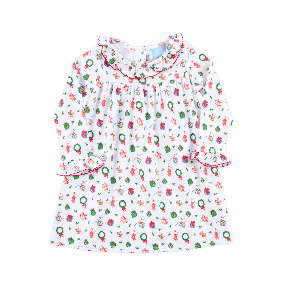 Christmas Delights Ruffle Collared Dress