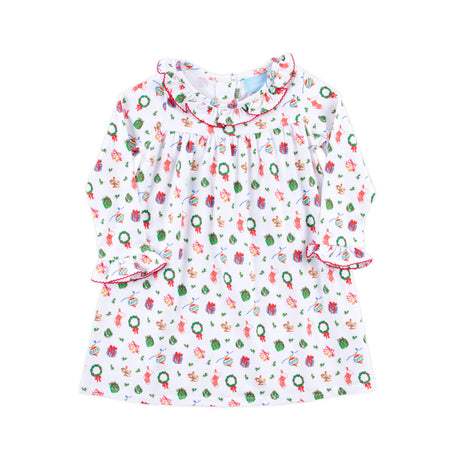 Christmas Delights Ruffle Collared Dress