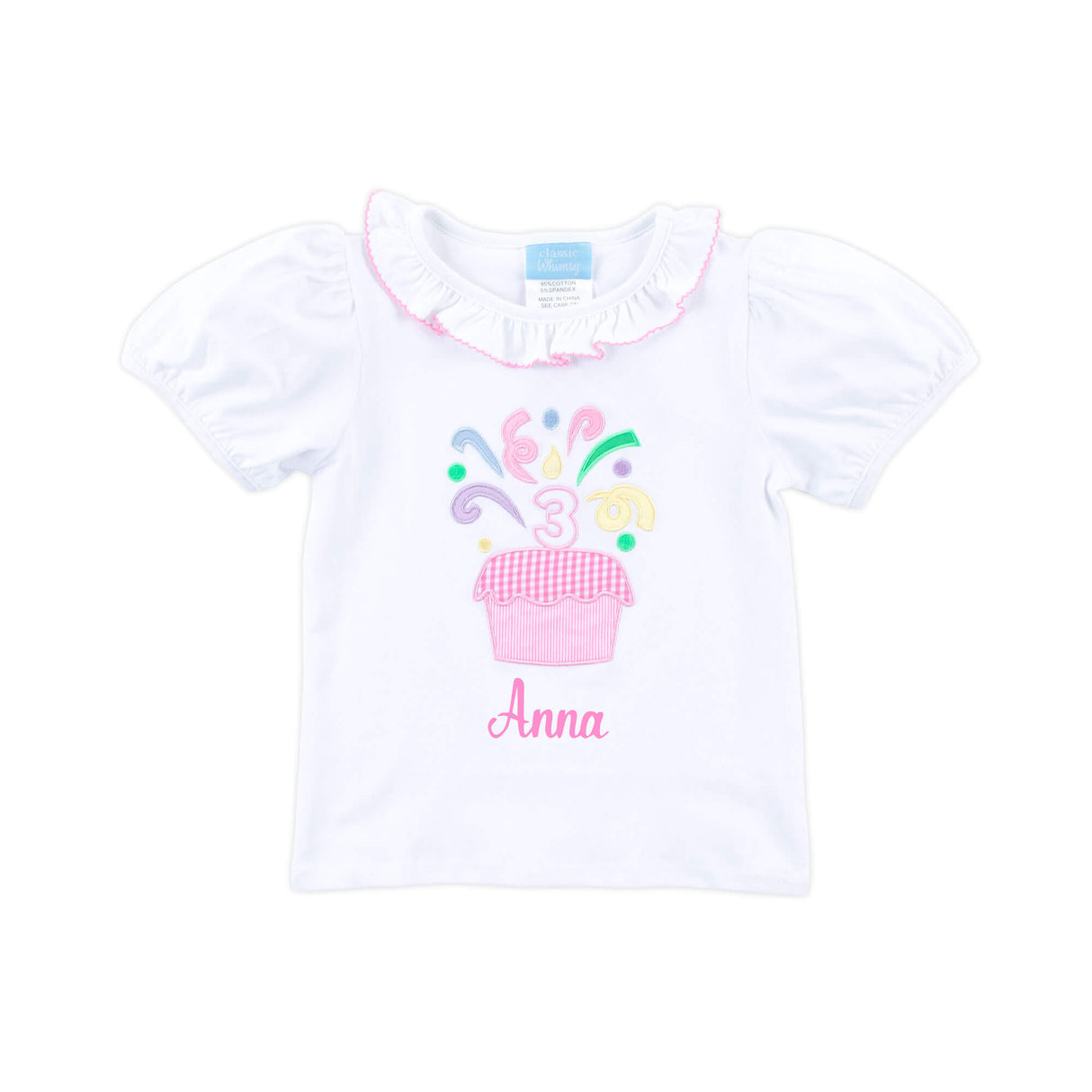 Third Birthday Cupcake Ruffle Top