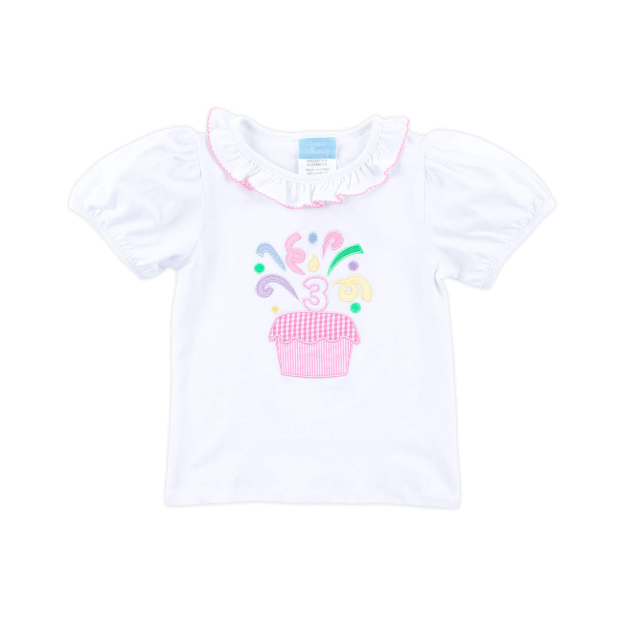 Third Birthday Cupcake Ruffle Top
