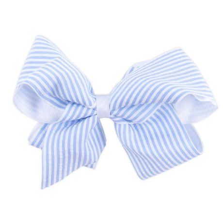 Stripe Seersucker Hair Bow