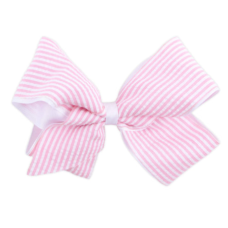 Stripe Seersucker Hair Bow