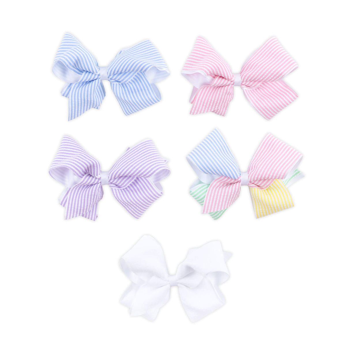 Stripe Seersucker Hair Bow