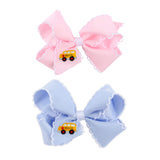Bus Embroidered Moonstitch Hair Bow
