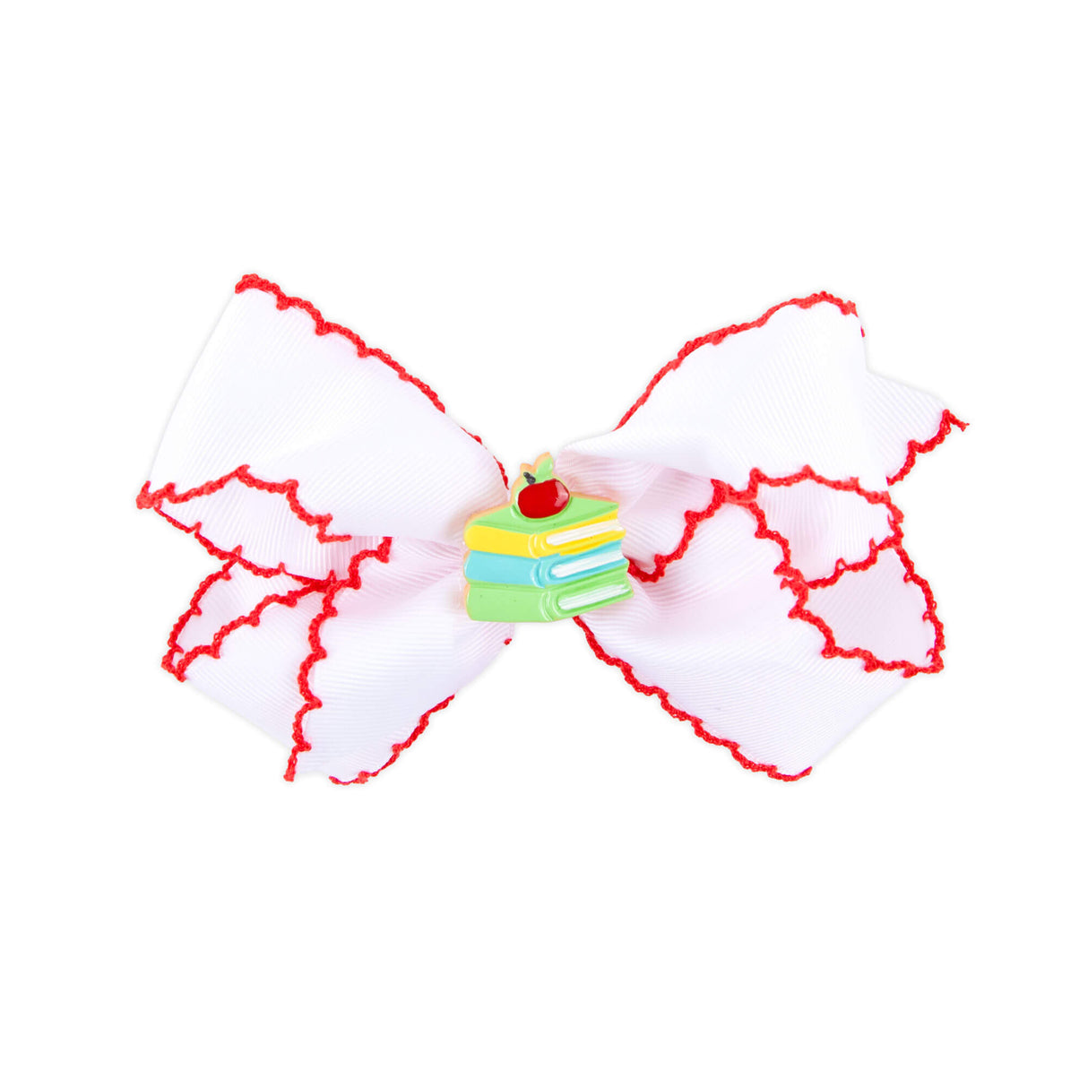 School Book Charm Moonstitch Hair Bow