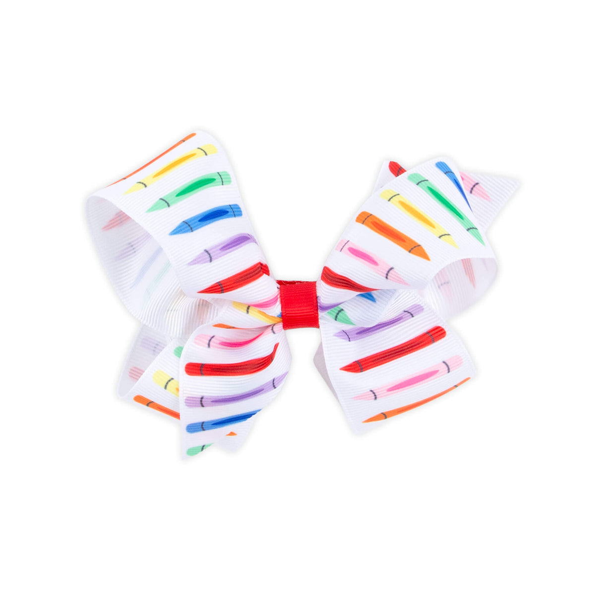 Crayon Print Grosgrain Hair Bow