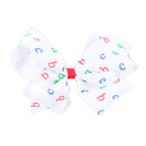 Easy as ABC Print Grosgrain Hair Bow