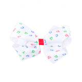 Easy as ABC Print Grosgrain Hair Bow