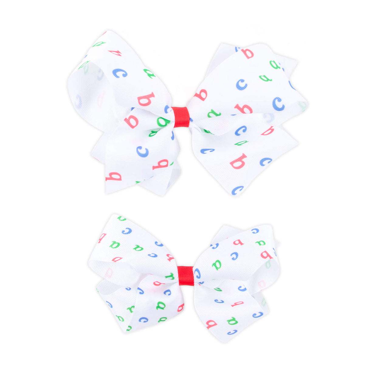 Easy as ABC Print Grosgrain Hair Bow