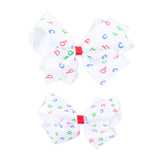 Easy as ABC Print Grosgrain Hair Bow