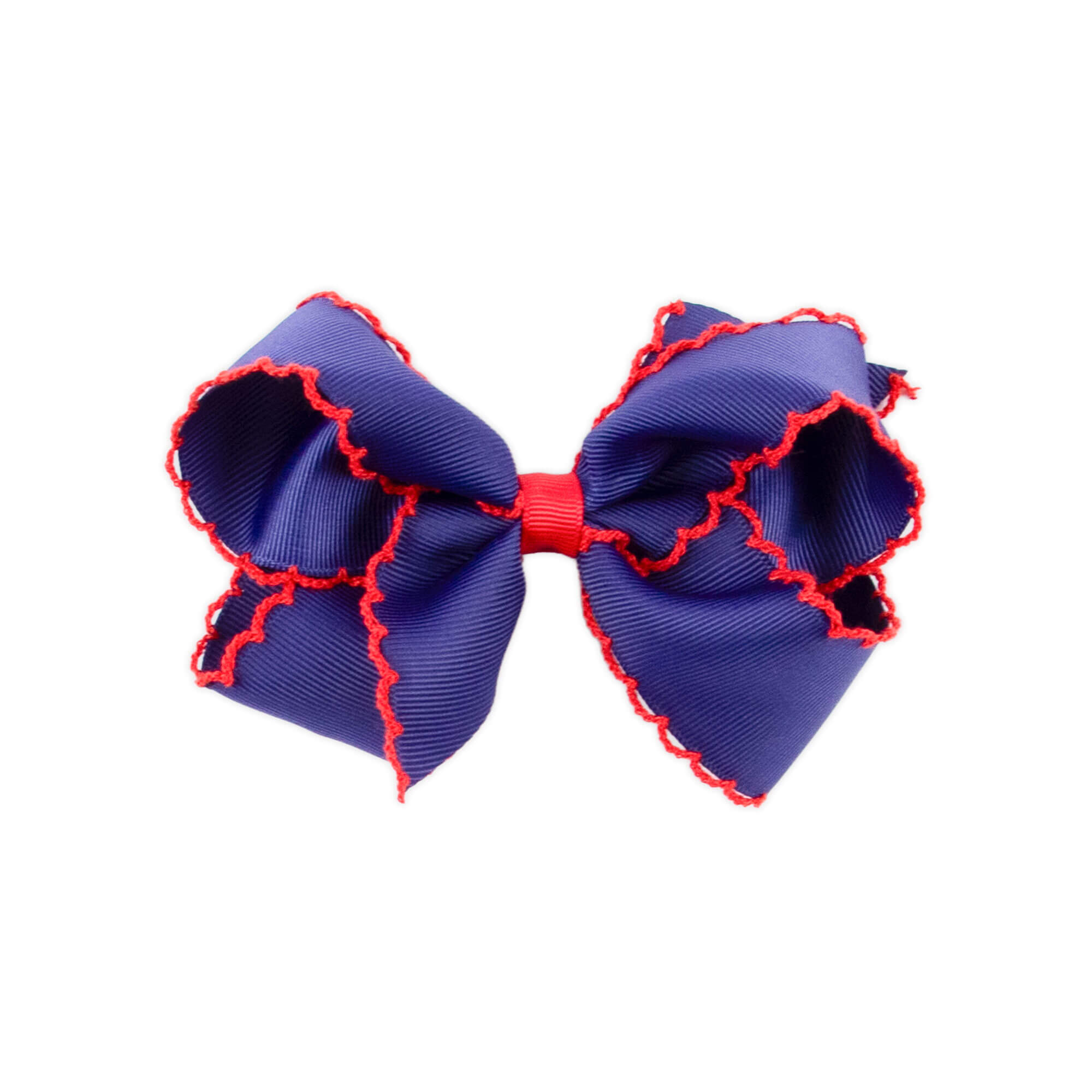 Solid Moonstitch Hair Bow Pink Hot Pink Red Blue Royal Purple