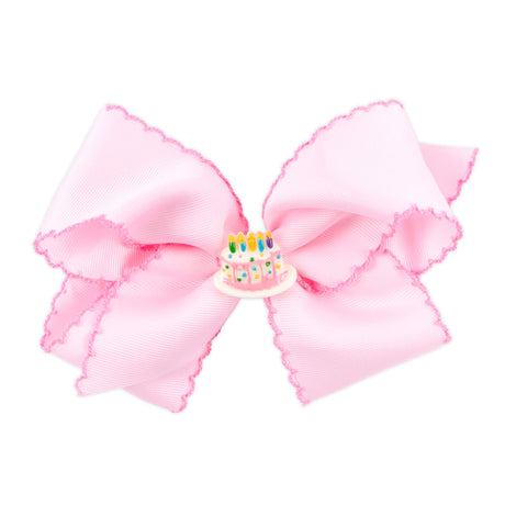 Birthday Cake Charm Moonstitch Hair Bow