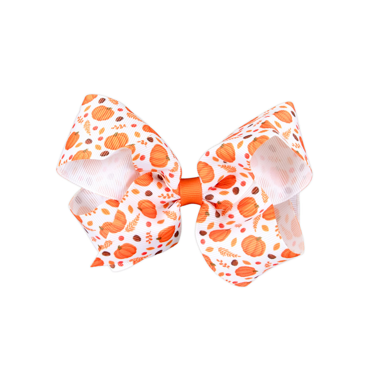 Pumpkin Print Grosgrain Hair Bow