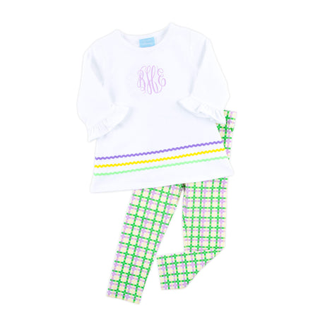 Mardi Gras Plaid Milly Legging Set