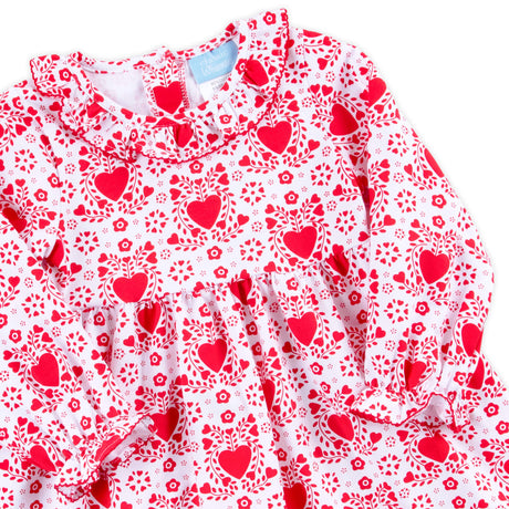 Heart Damask Print Eden Dress