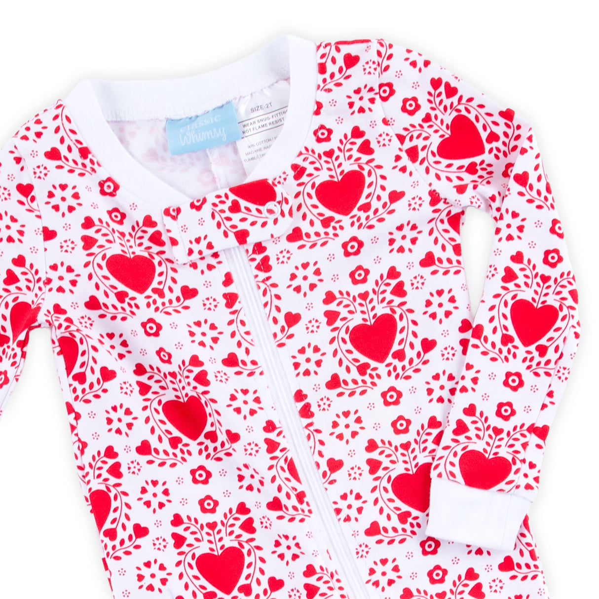 Heart Damask Print Zip Sleeper