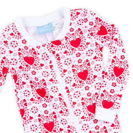 Heart Damask Print Zip Sleeper