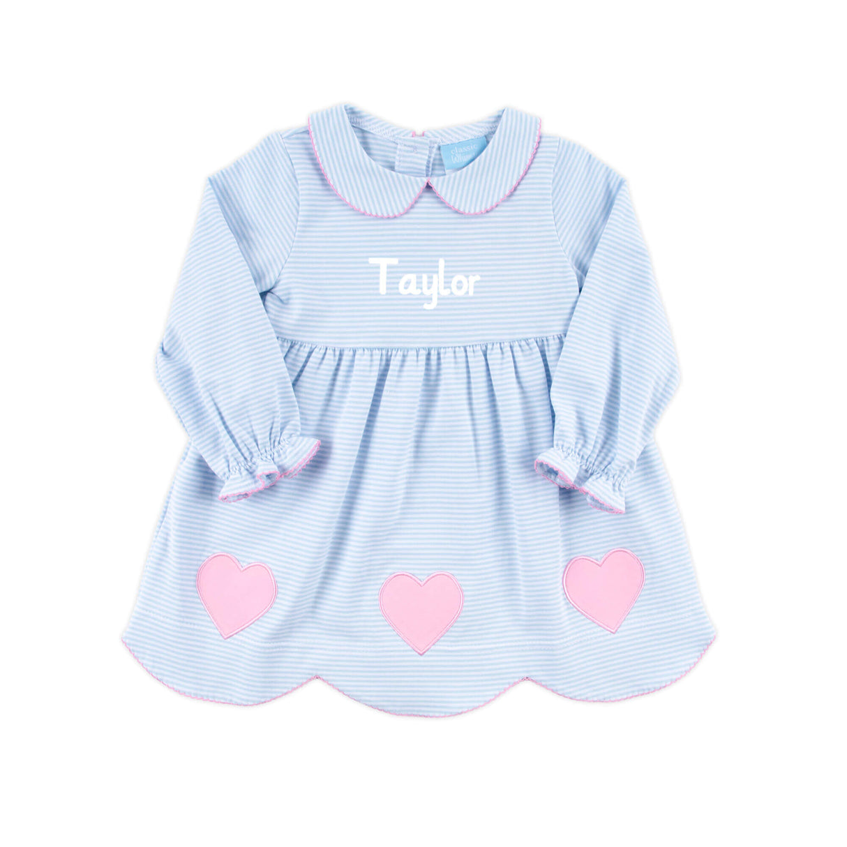 Adoring Hearts Light Blue Stripe Ruby Dress