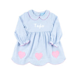 Adoring Hearts Light Blue Stripe Ruby Dress