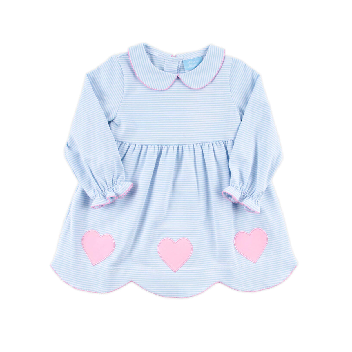 Adoring Hearts Light Blue Stripe Ruby Dress
