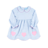 Adoring Hearts Light Blue Stripe Ruby Dress