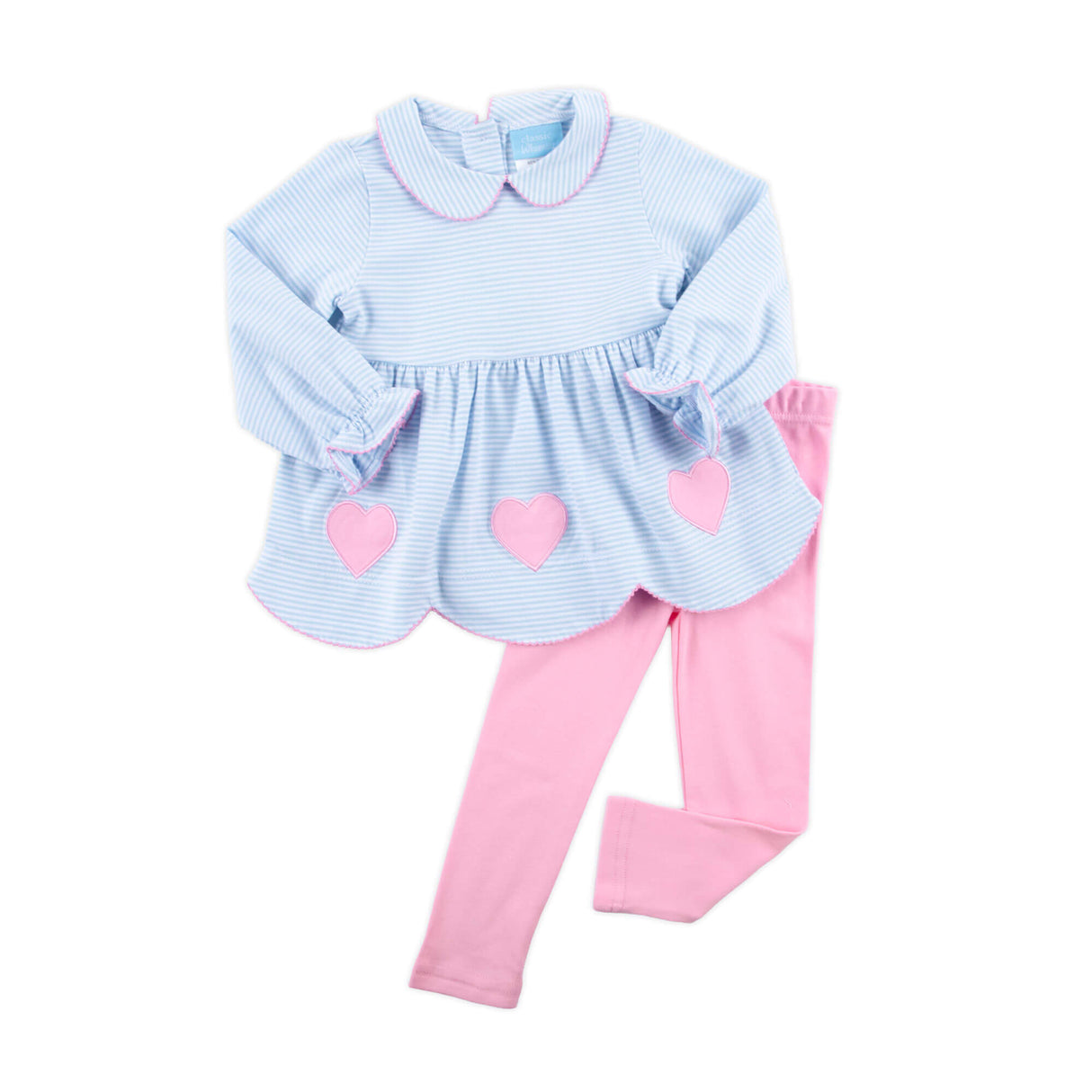 Adoring Hearts Light Blue Stripe Ruby Legging Set