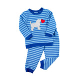 Puppy Love Blue Stripe Jogger Set