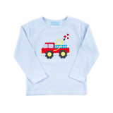 Heart Firetruck Light Blue Stripe Long Sleeve Shirt