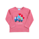 Heart Dump Truck Red Stripe Long Sleeve Shirt