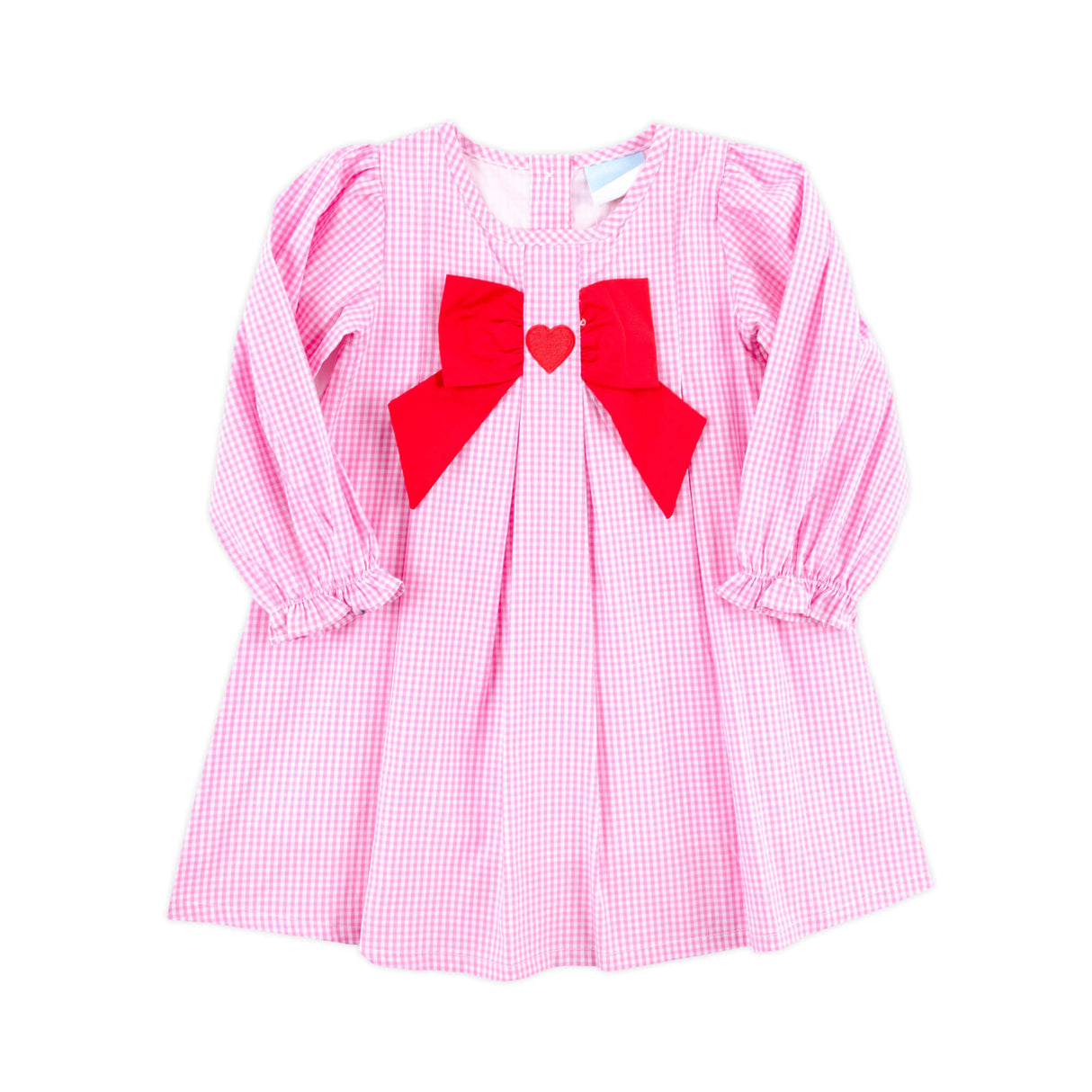Sweet Heart Embroidered Pink Gingham Isabella Dress
