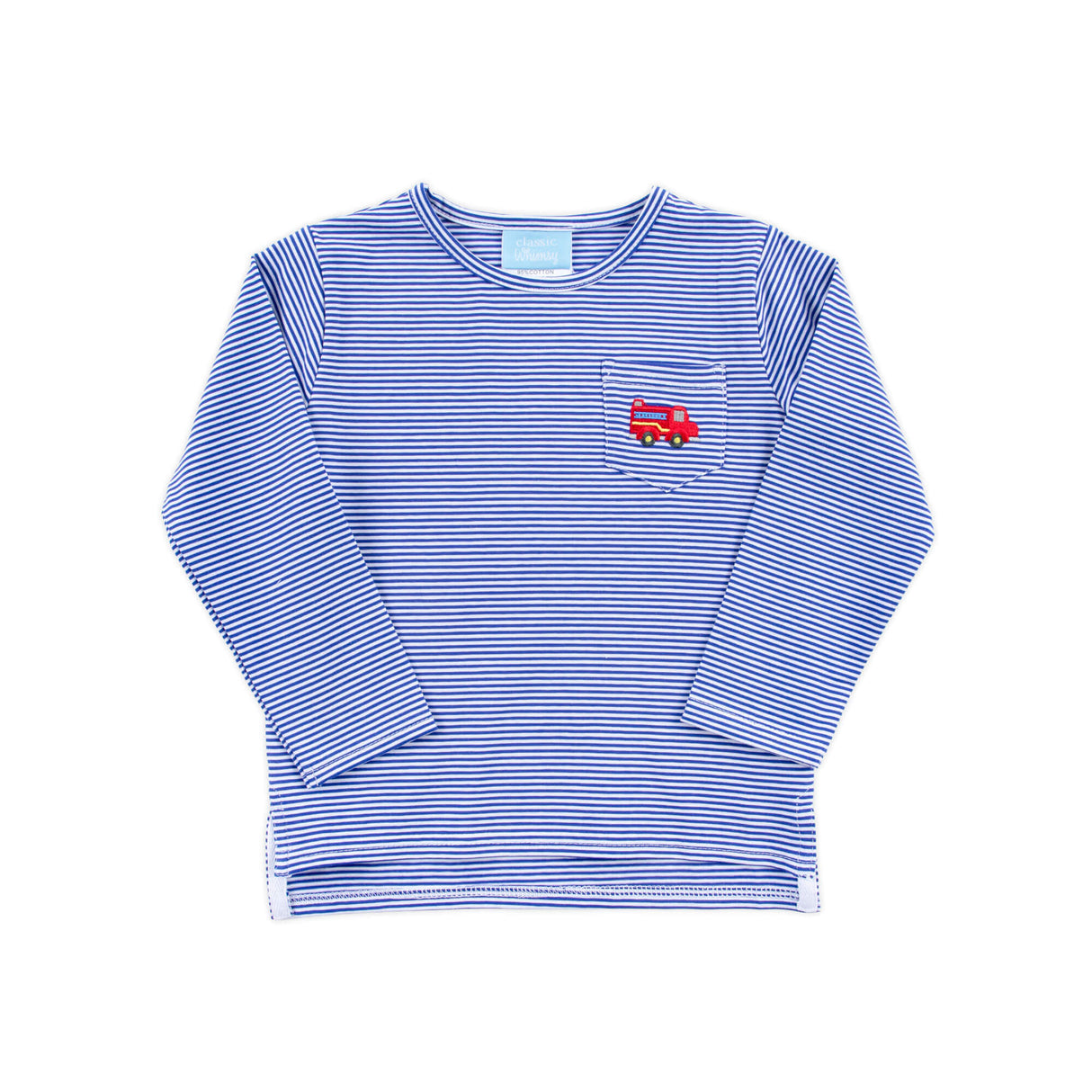 Firetruck Royal Stripe Long Sleeve Pocket Shirt