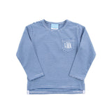 Navy Stripe Long Sleeve Pocket Shirt
