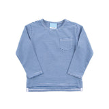 Navy Stripe Long Sleeve Pocket Shirt