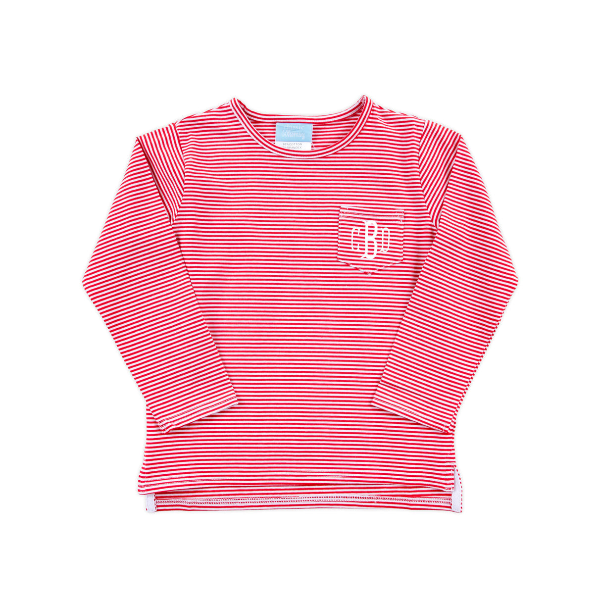 Red Stripe Long Sleeve Pocket Shirt