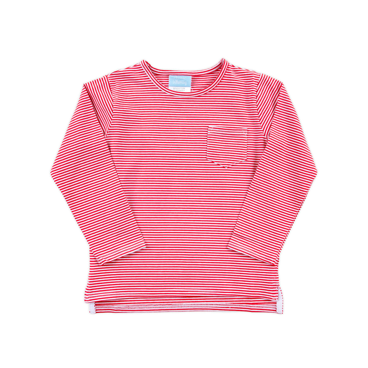 Red Stripe Long Sleeve Pocket Shirt