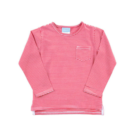 Red Stripe Long Sleeve Pocket Shirt