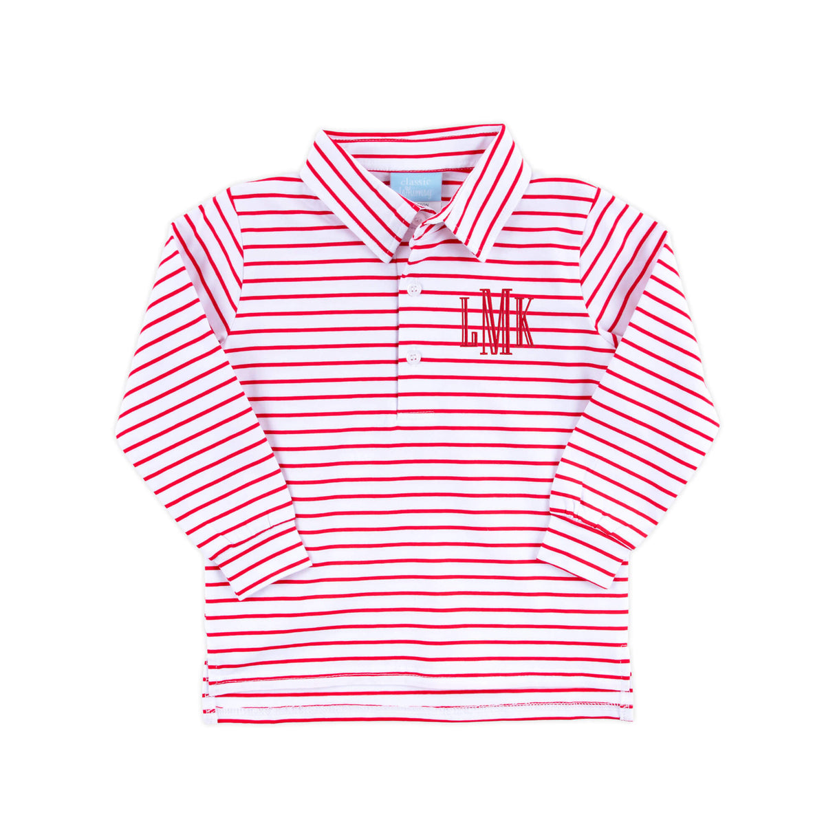 Red Stripe Long Sleeve Polo