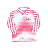 Red Stripe Long Sleeve Polo