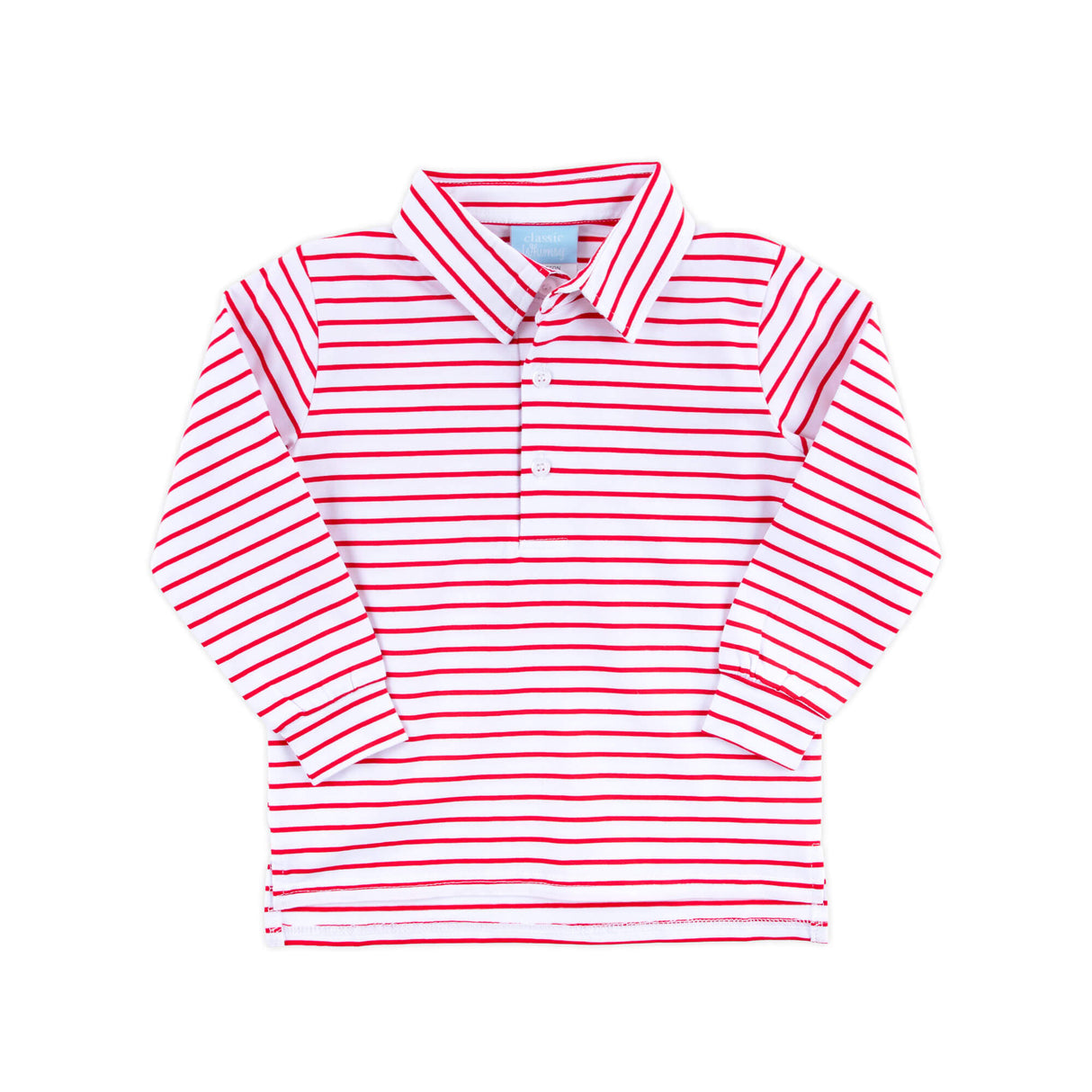 Red Stripe Long Sleeve Polo
